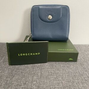 Longchamp Small Zip Around Wallet in Blue